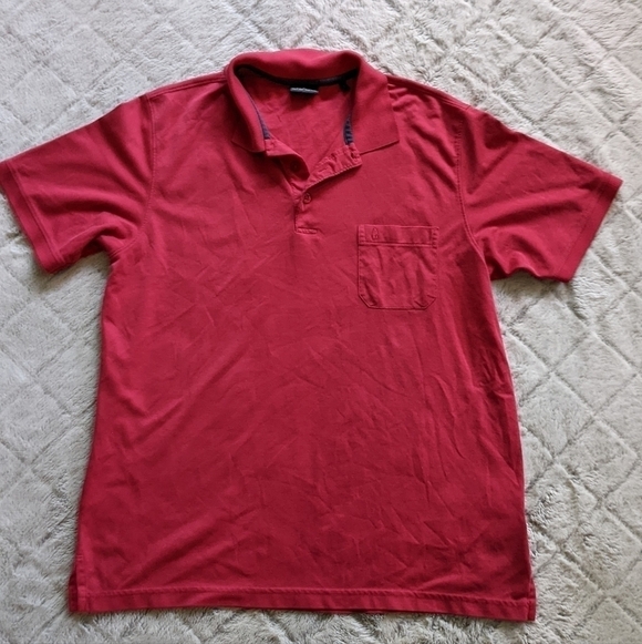 Ragman Polo Shirt Men’s Large Red Collar Short Sleeve - Picture 2 of 3
